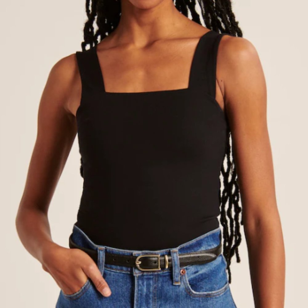 Abercrombie & Fitch Double-Layered Seamless Fabric Squareneck Bodysuit